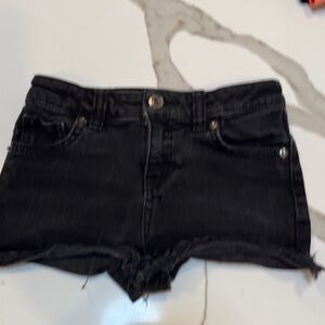 Girls Cat & Jack Black Denim Jean Cutoff Shorts 6/6x Small